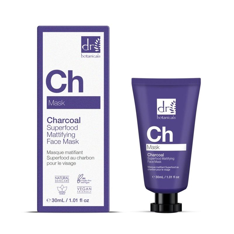 Masque matifiant visage au charbon actif et superalimentaire 30 ml