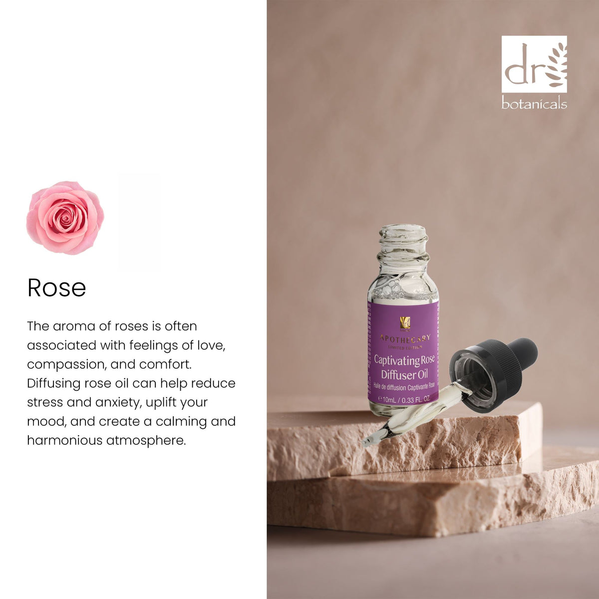 Dr Botanicals Christmas Relaxtion Rose Diffuser Kit with Sandalwood & Bergamot Candle - skinChemists
