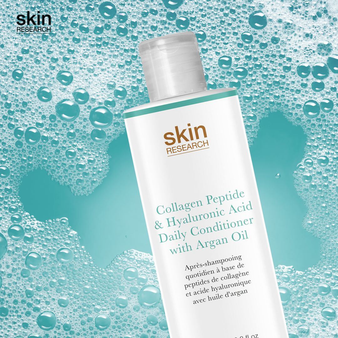 Après-shampoing quotidien au collagène, peptides et acide hyaluronique, enrichi en huile d'argan (250 ml) - Lot de 2 à prix avantageux