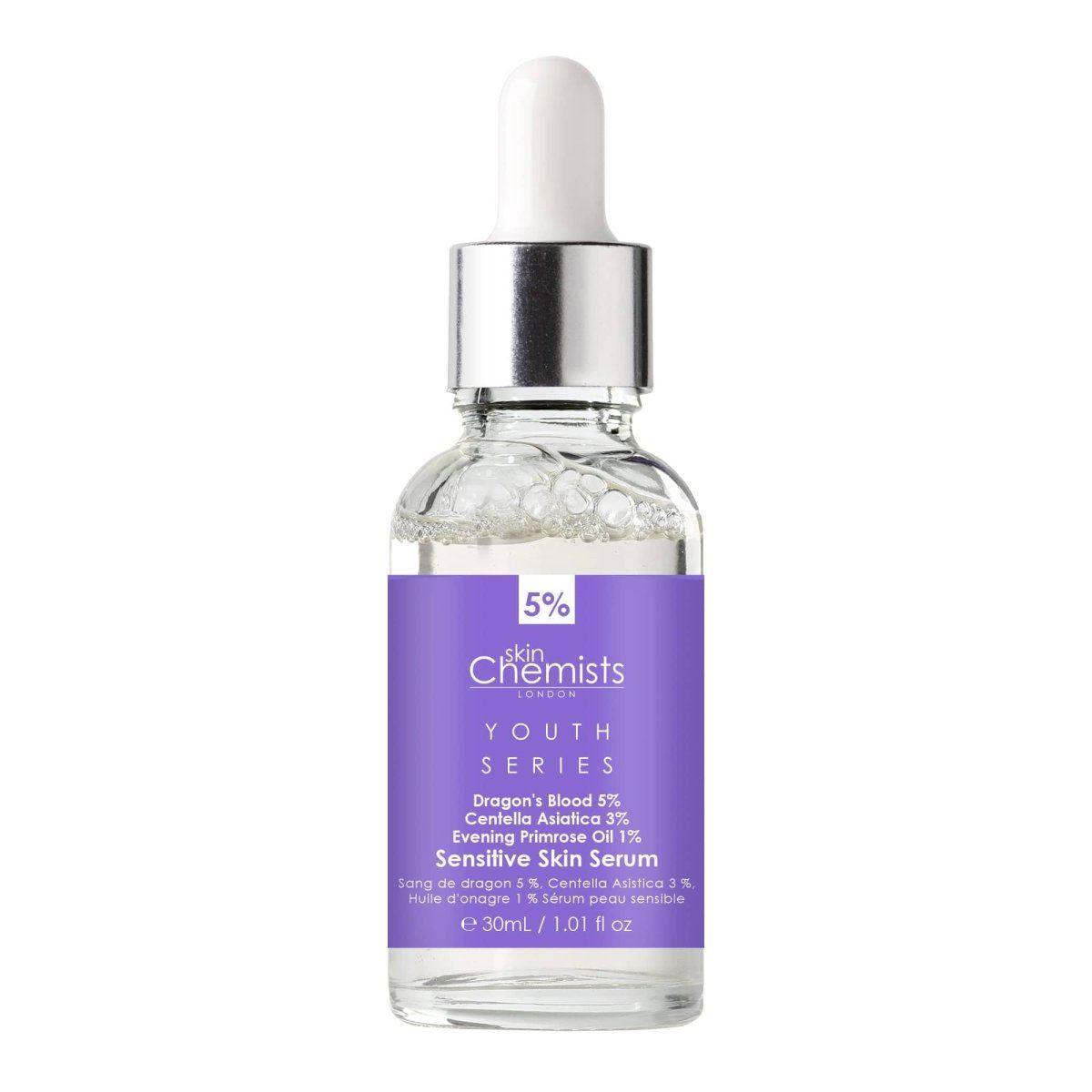 Sérum pour peaux sensibles Youth Series, Sang de dragon 5 %, Centella asiatica 3 %, Huile d'onagre 1 %, 30 ml