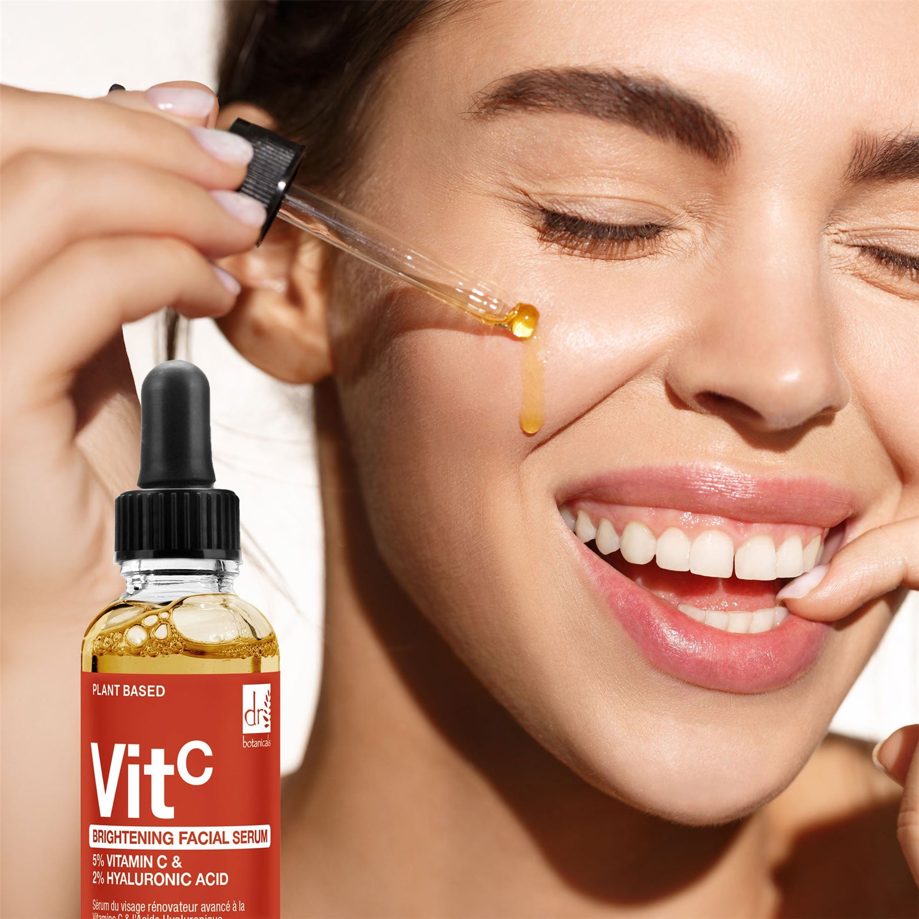 Sérum éclaircissant pour le visage à 5 % de vitamine C et 2 % d'acide hyaluronique – 30 ml