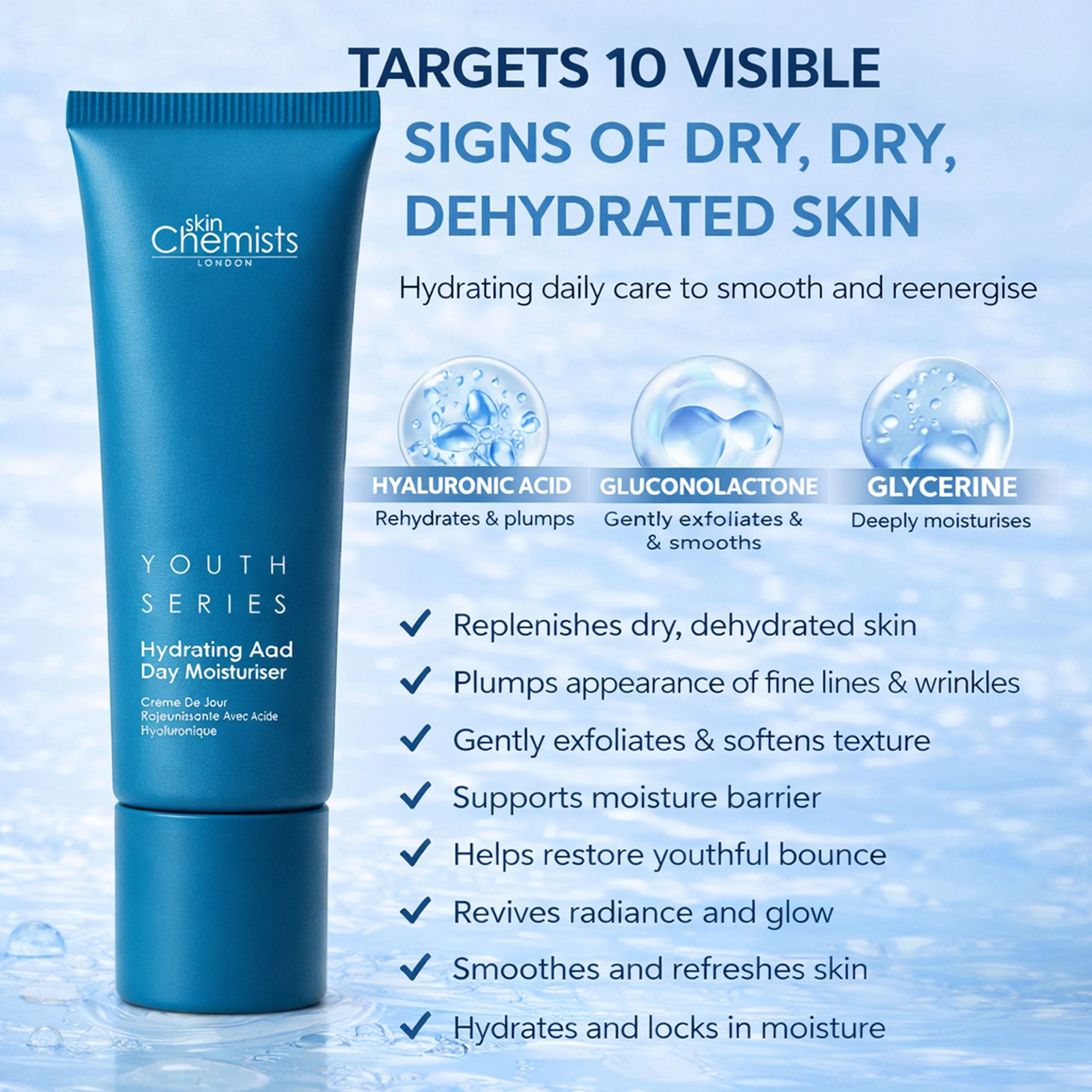 SkinChemists Crème de jour à l'acide hyaluronique 50 ml