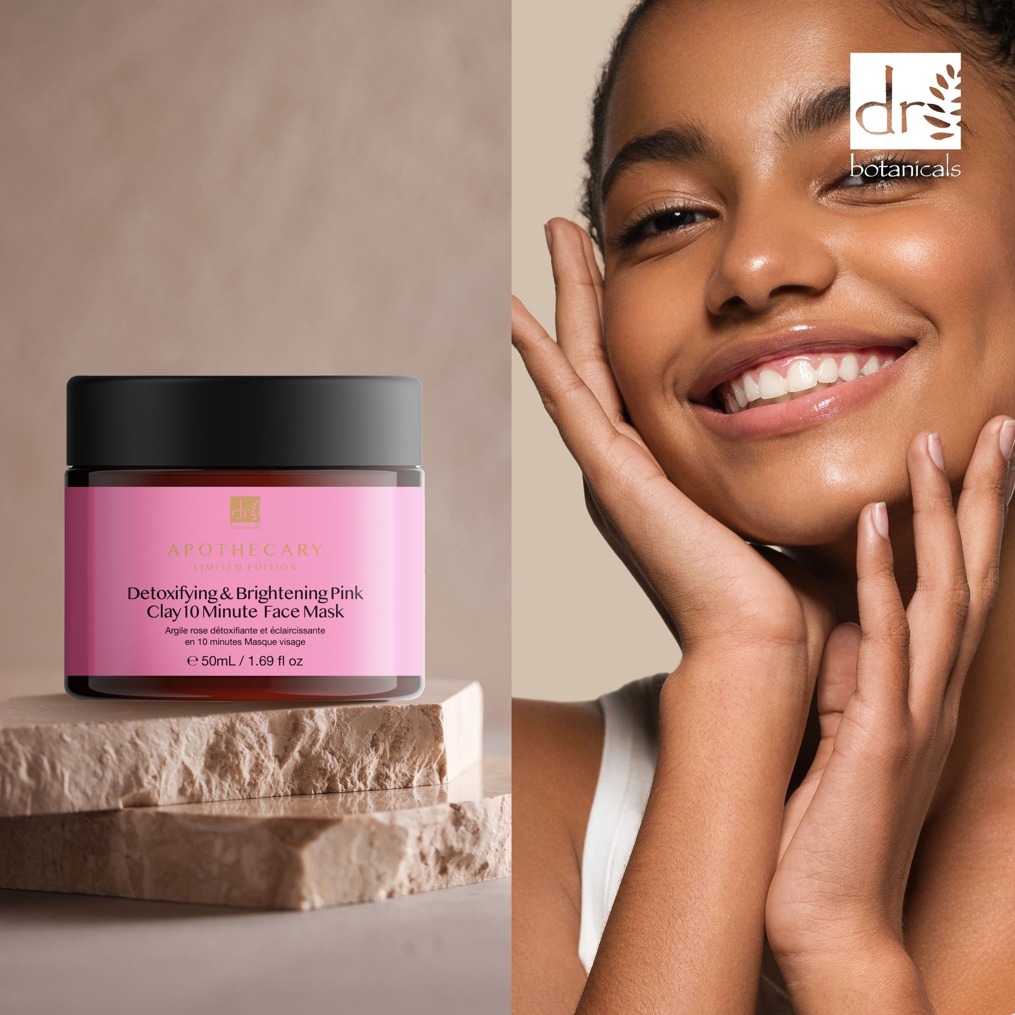 Detoxifying & Brightening Pink Clay 10 Minute Face Mask 50ml
