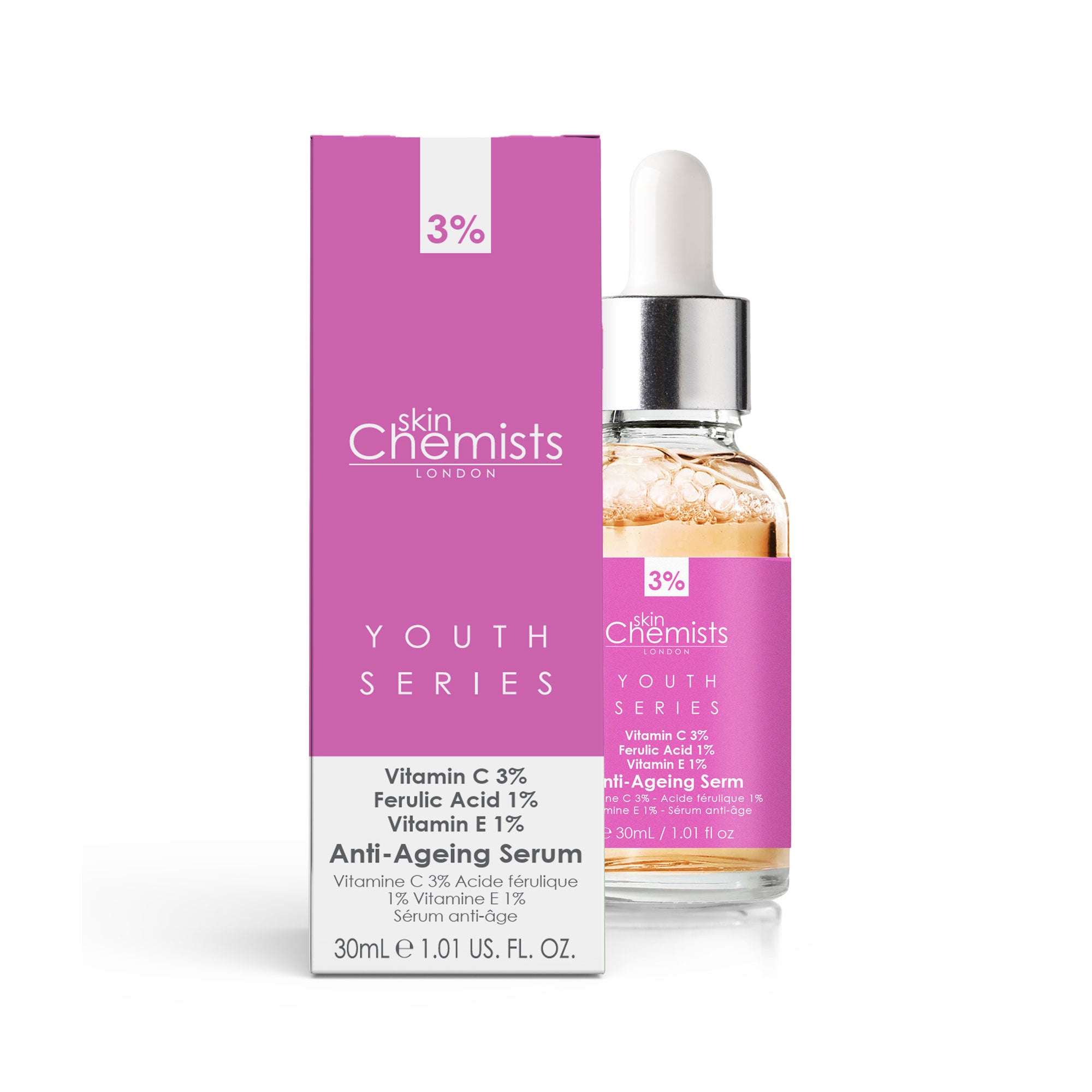 Youth Series Anti-Ageing Serum Vitamin C 3%, Ferulic Acid 1%, Vitamin E 1% 30ml