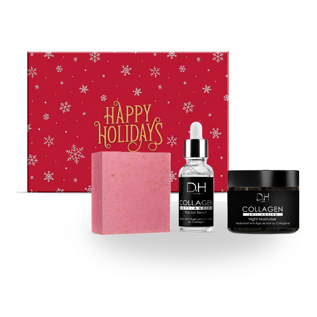 Soin de nuit anti-âge au collagène, sérum visage et pain nettoyant