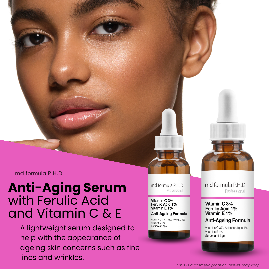 Anti-Aging-Serum mit 3 % Vitamin C, 1 % Ferulasäure und 1 % Vitamin E – 30 ml Doppelpackung zum Vorteilspreis