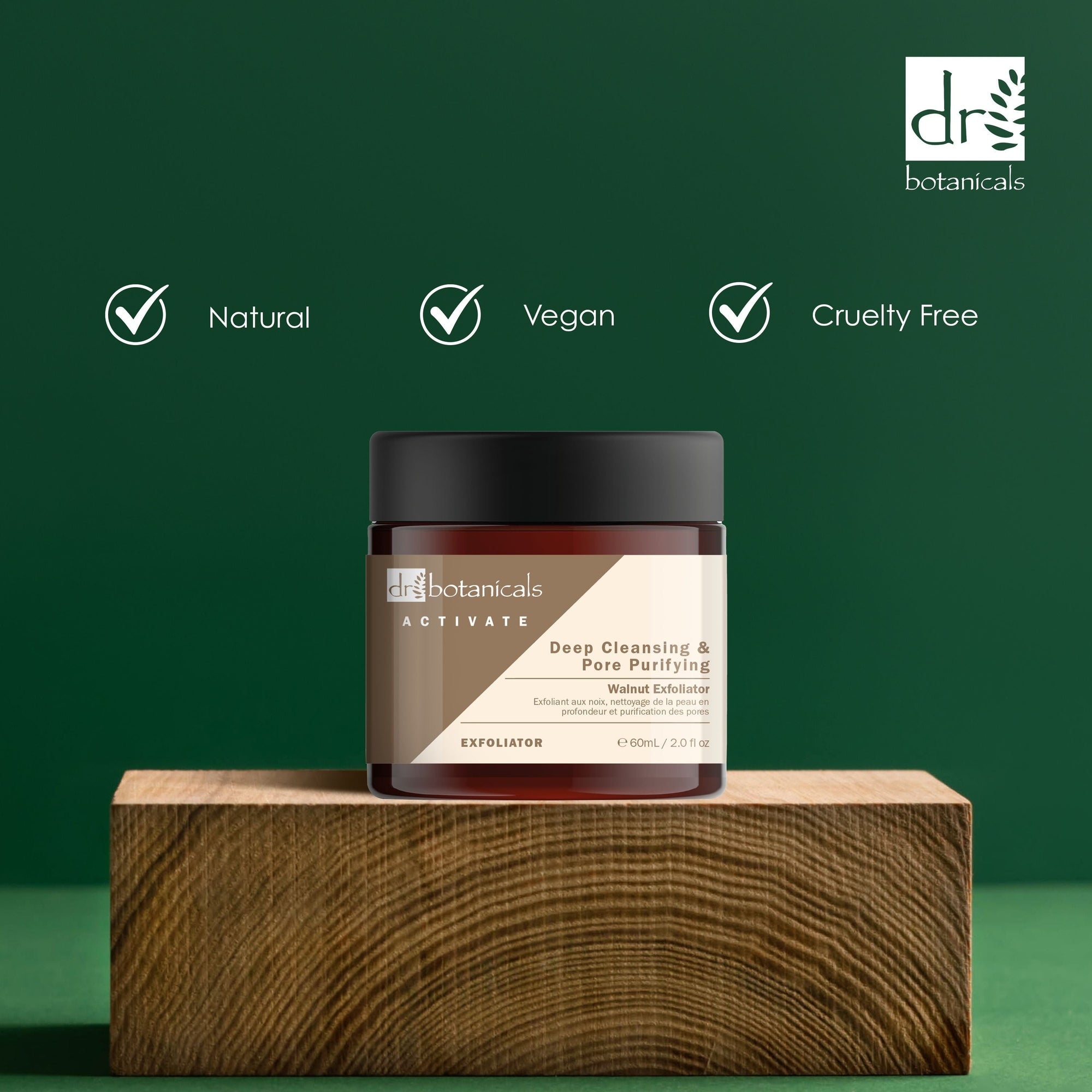 Activateur Exfoliant Purifiant et Nettoyant Profond aux Noix 60 ml - Pack Économique de 2