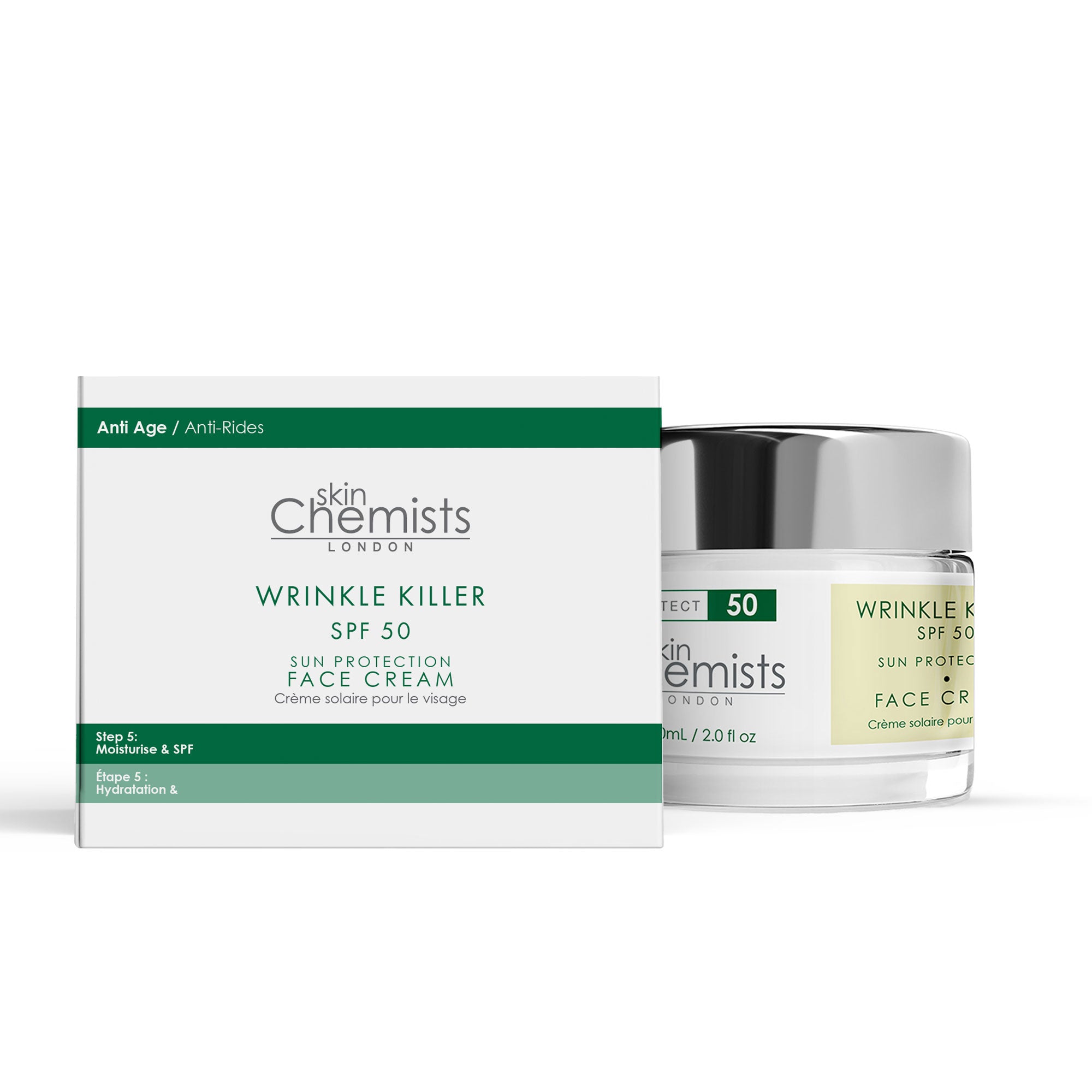 Wrinkle Killer Sun Protection Day Moisturiser SPF 50 60ml