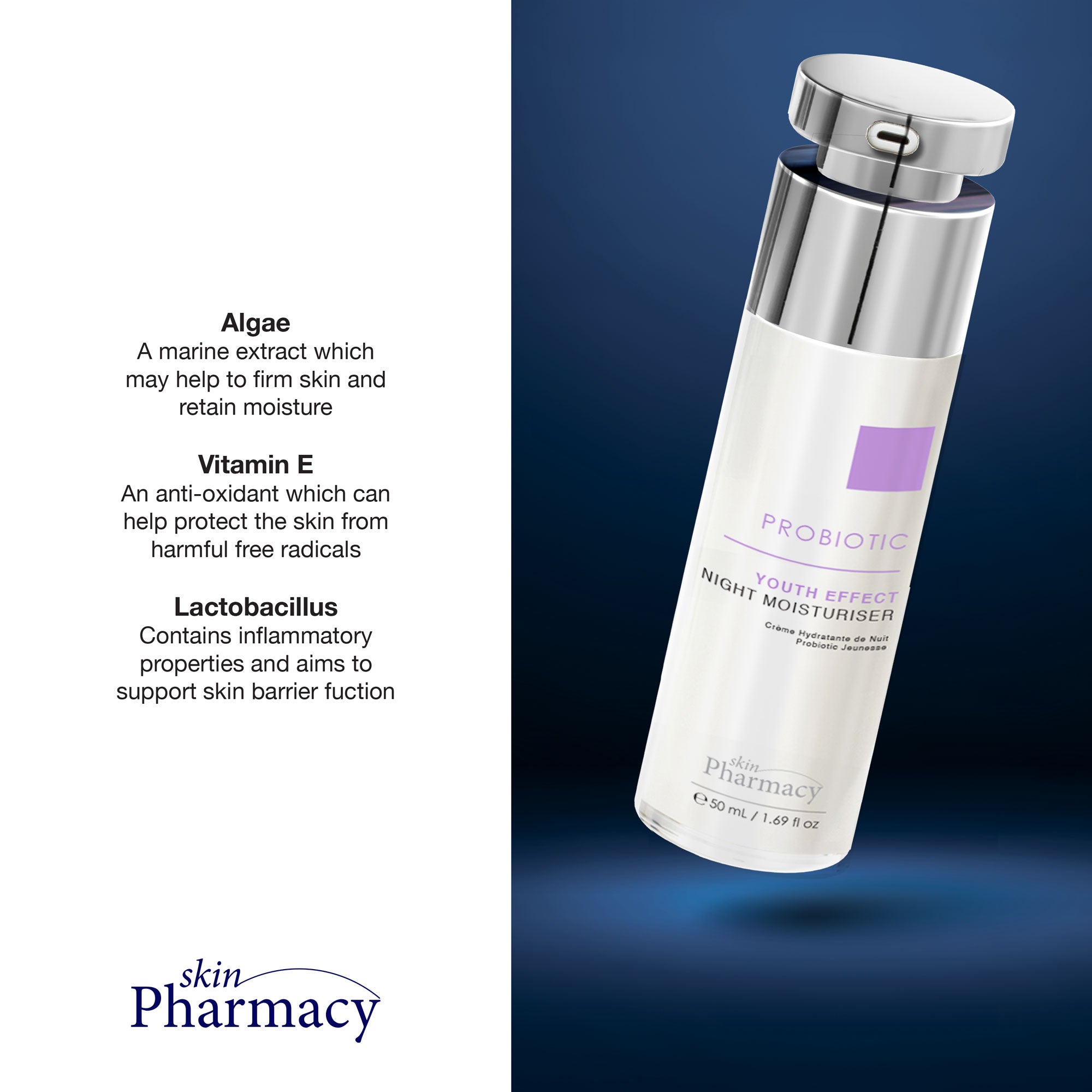 Crème de nuit probiotique effet jeunesse 50 ml x 2 (lot de 2)