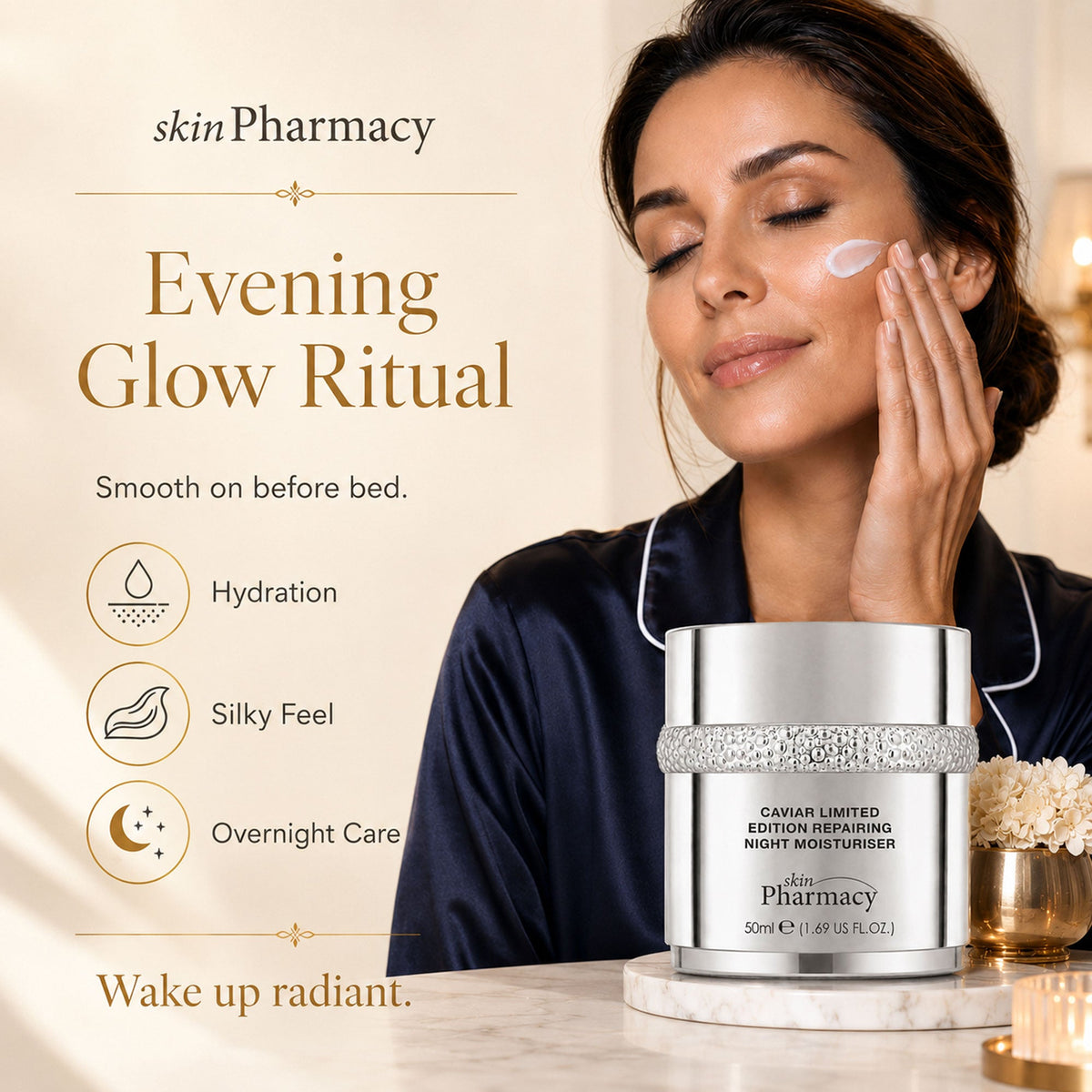 Reparierende Anti-Aging-Nachtcreme mit Kaviar, Limited Edition, 1 % 50ml