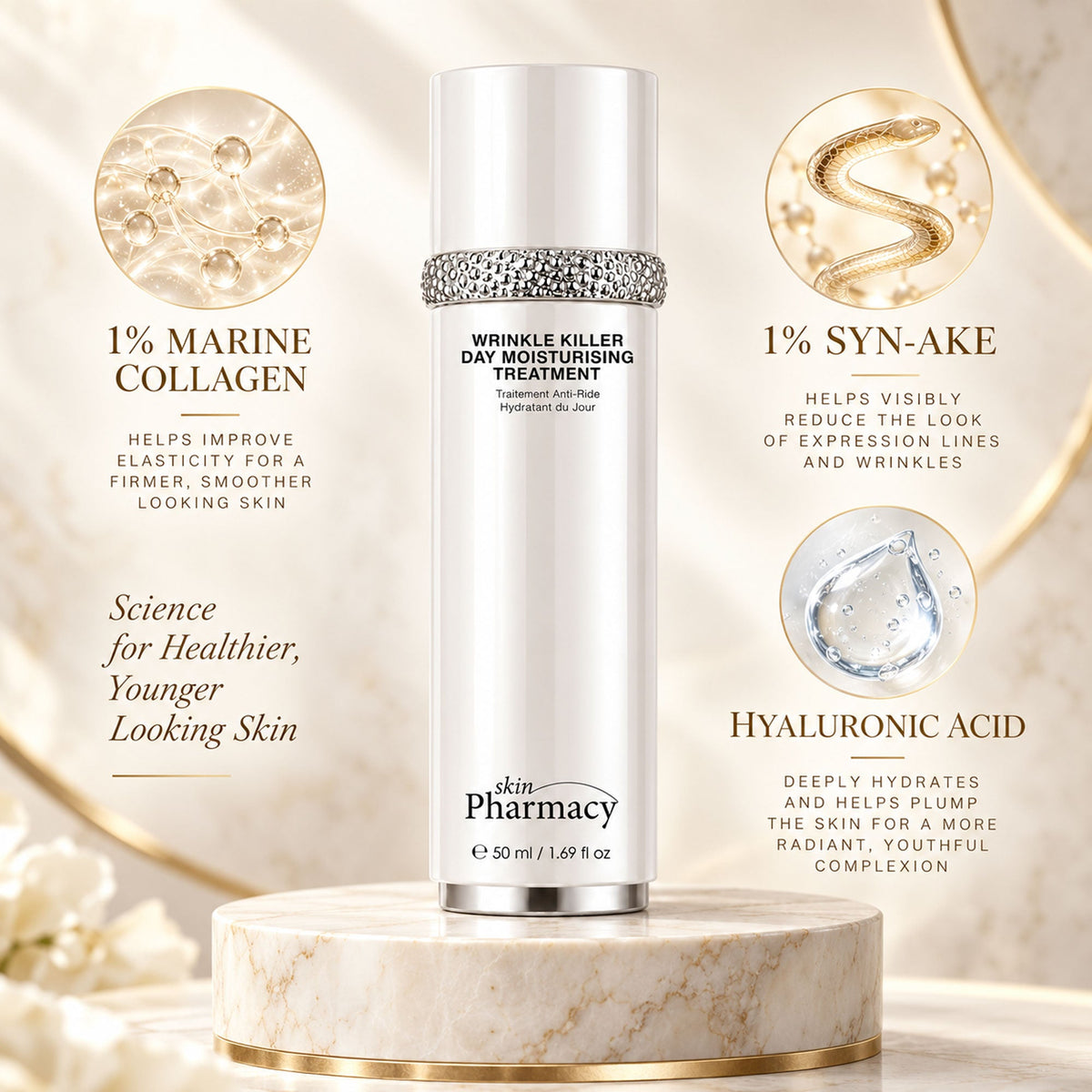 Tagespflege gegen Falten und Hautalterung, 1 % Wrinkle Killer 50ml