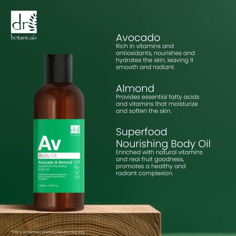 Avocado & Almond Superfood Nourishing Body Oil 200ml - skinChemists