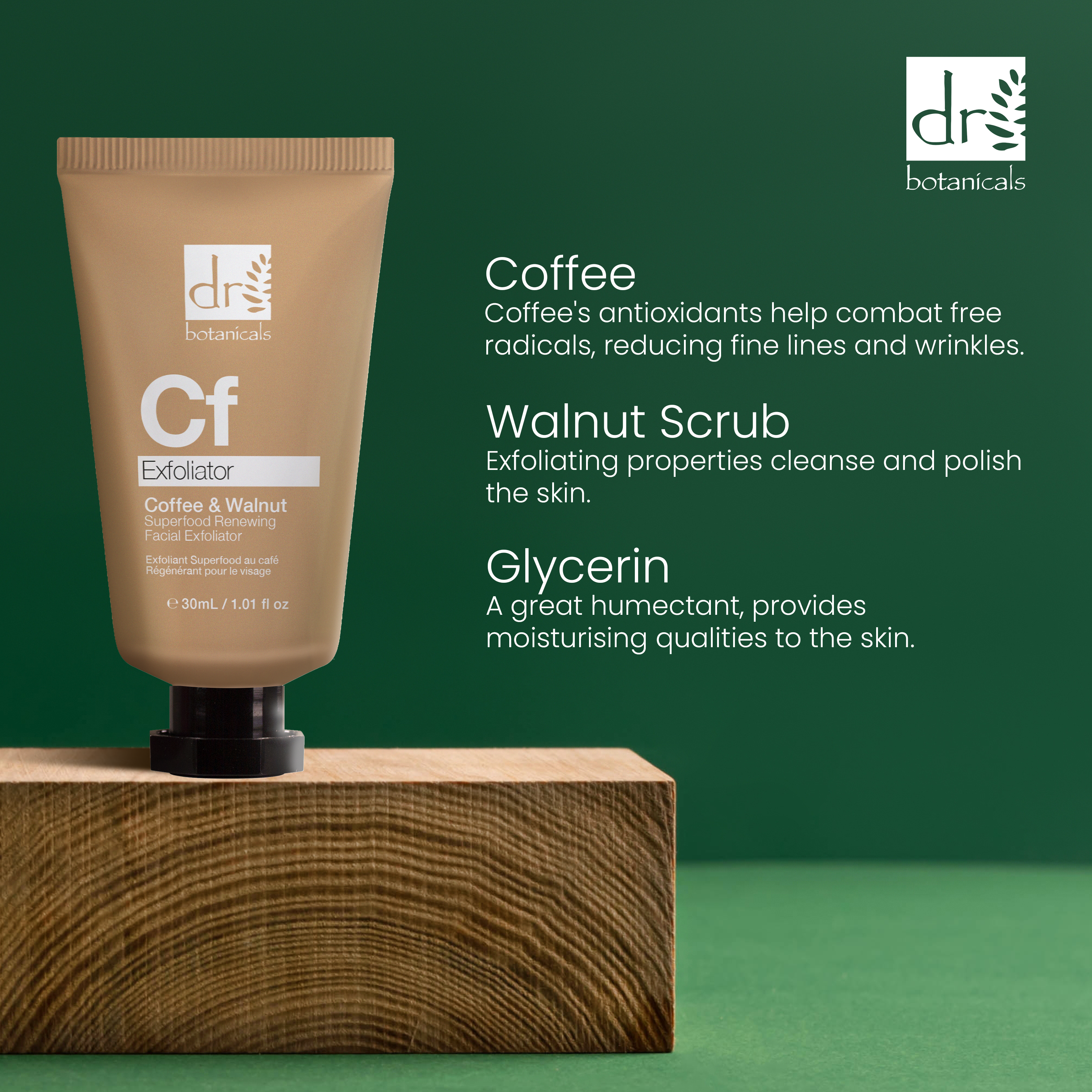Exfoliant visage régénérant au café et superaliment 30 ml