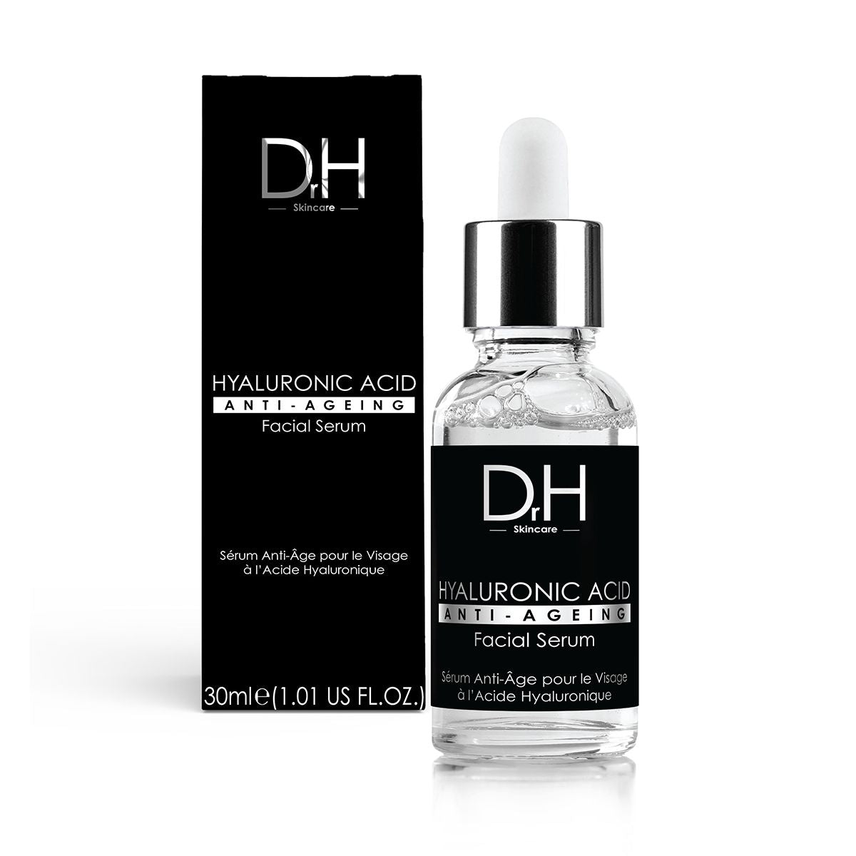 Anti-Aging-Gesichtsserum mit Hyaluronsäure (30 ml) + Anti-Aging-Nachtcreme mit Hyaluronsäure (60 ml)