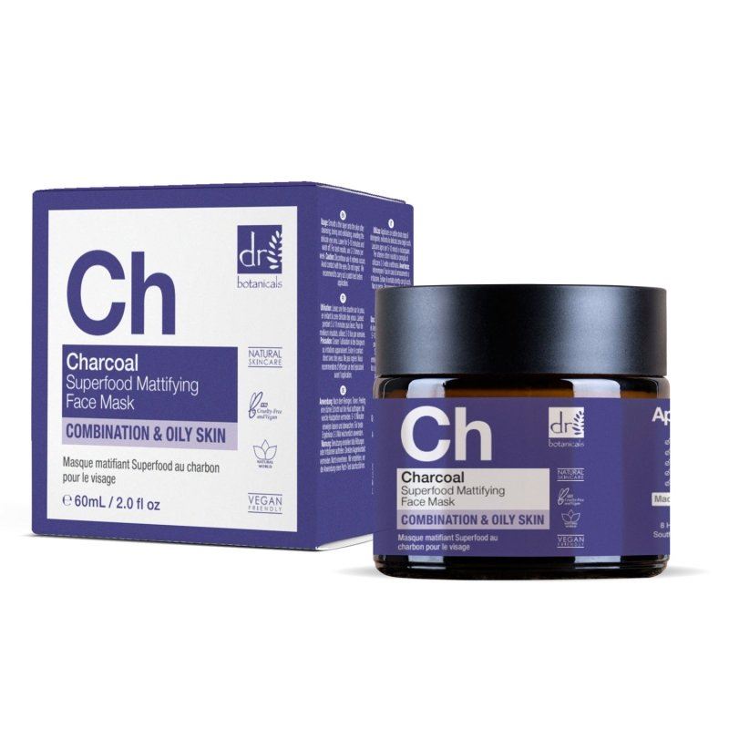 Mattierende Gesichtsmaske mit Aktivkohle und Superfood-Gesichtspflege, 60 ml