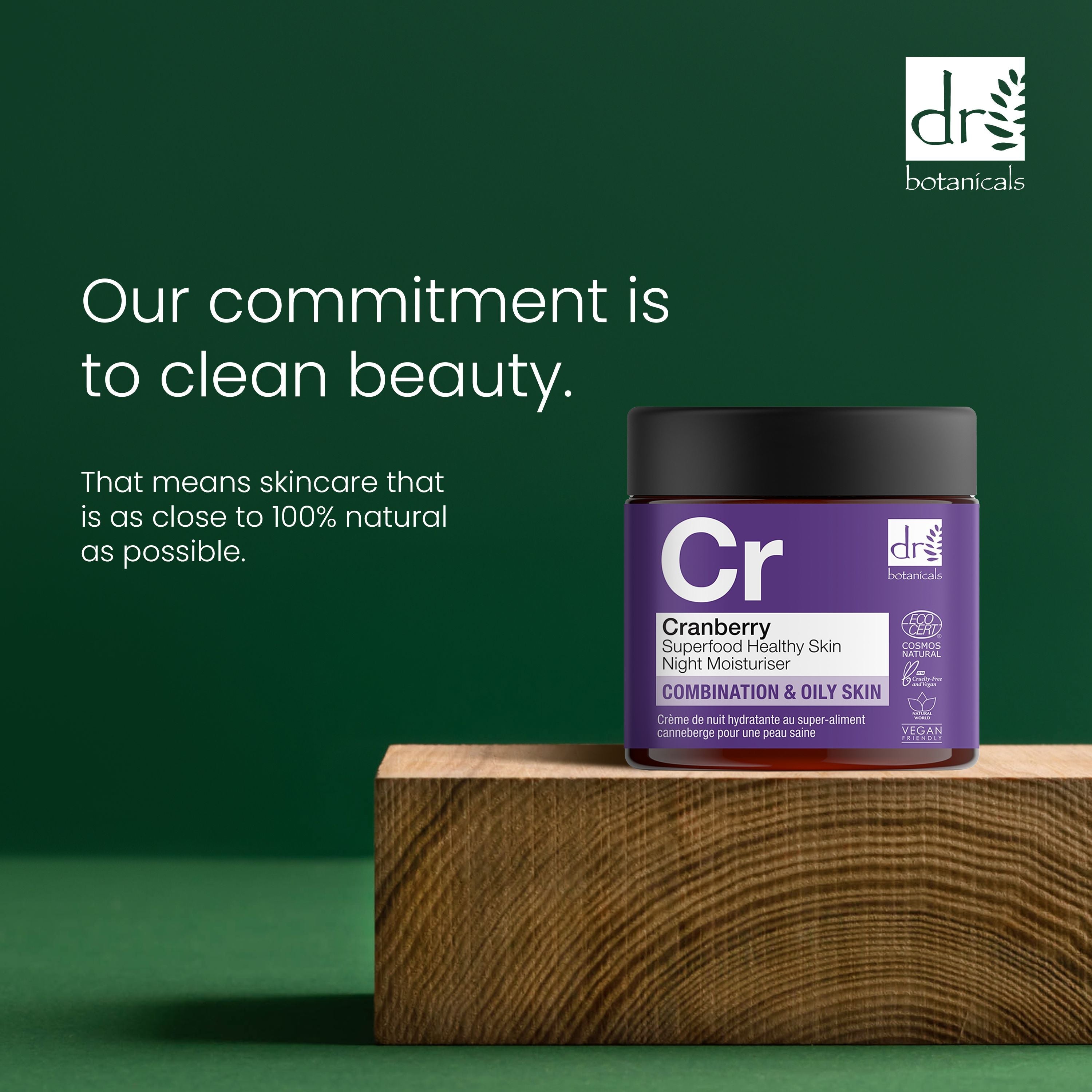 Cranberry Superfood Feuchtigkeitscreme für gesunde Haut – Nachtcreme, 60 ml x 2 (Duo-Pack)