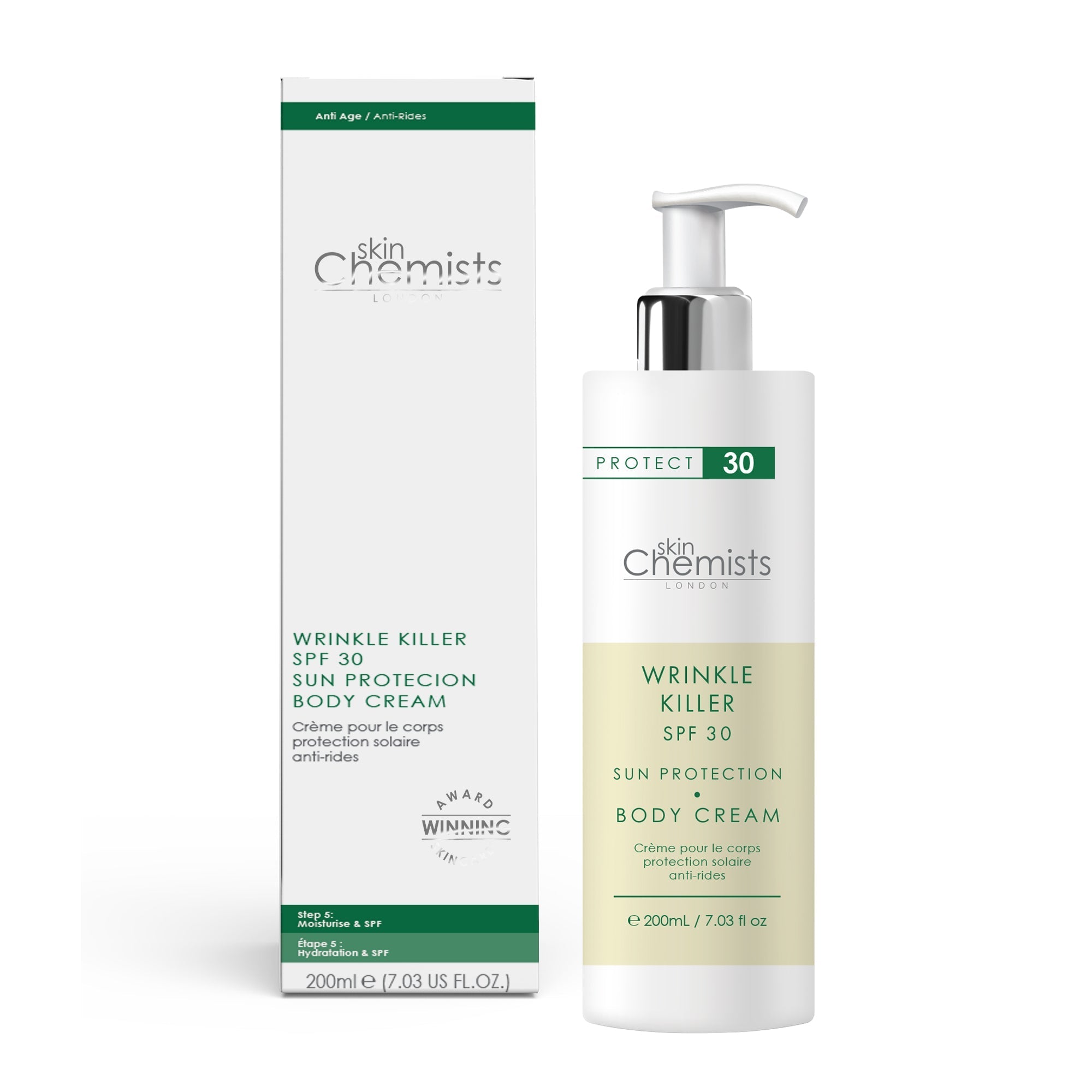Wrinkle Killer Sun Protection Body Cream SPF 30 200ml x 2 Duo Pack