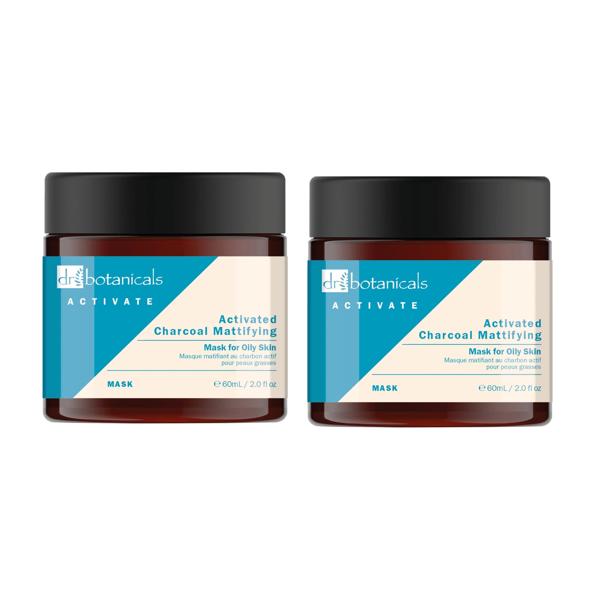 Mattierende Aktivkohle-Maske für fettige Haut, 60 ml Doppelpackung