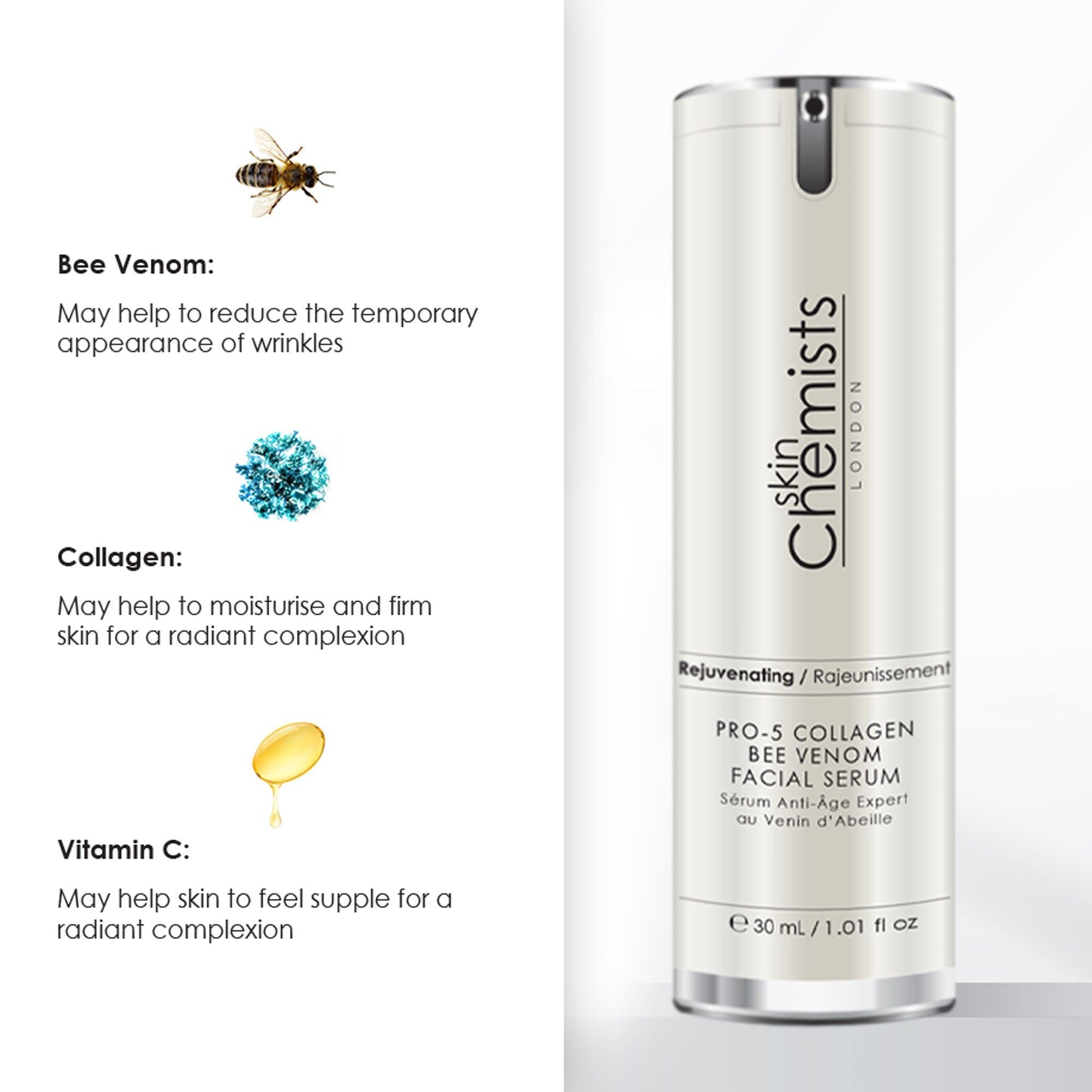 Anti-Ageing Pro-5 Collagen Bee Venom Facial Serum 30ml