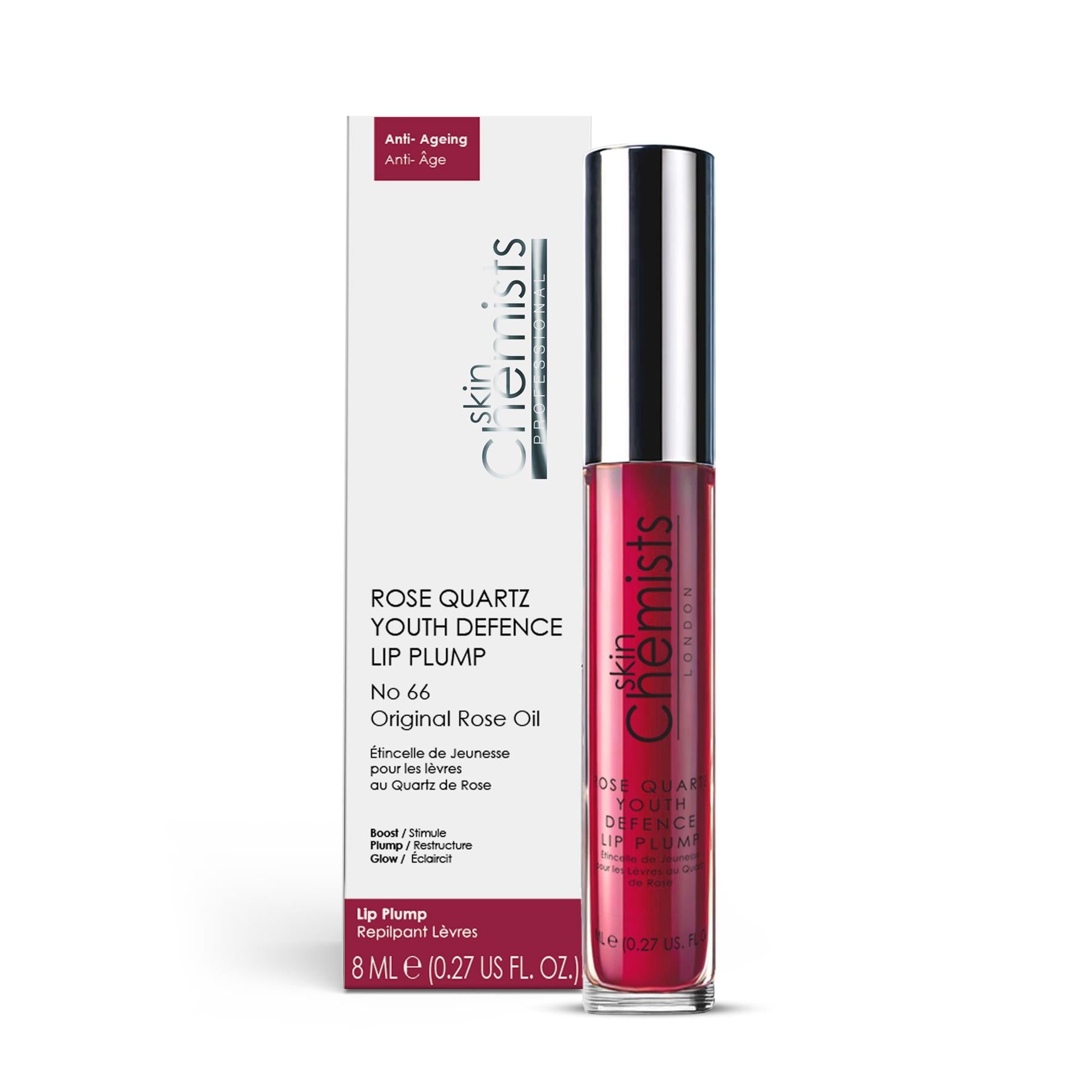 Voluminizador de labios antiedad Rose Quartz Youth Defence n.º 66 con aceite de rosa original 8ml