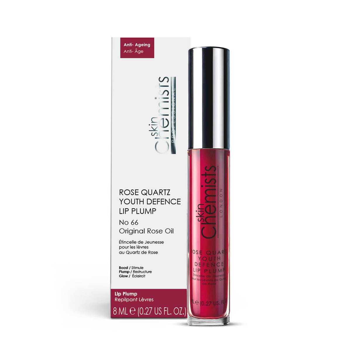 Repulpeur à lèvres Rose Quartz Youth Defence No 66 à l’huile de rose originale 8ml