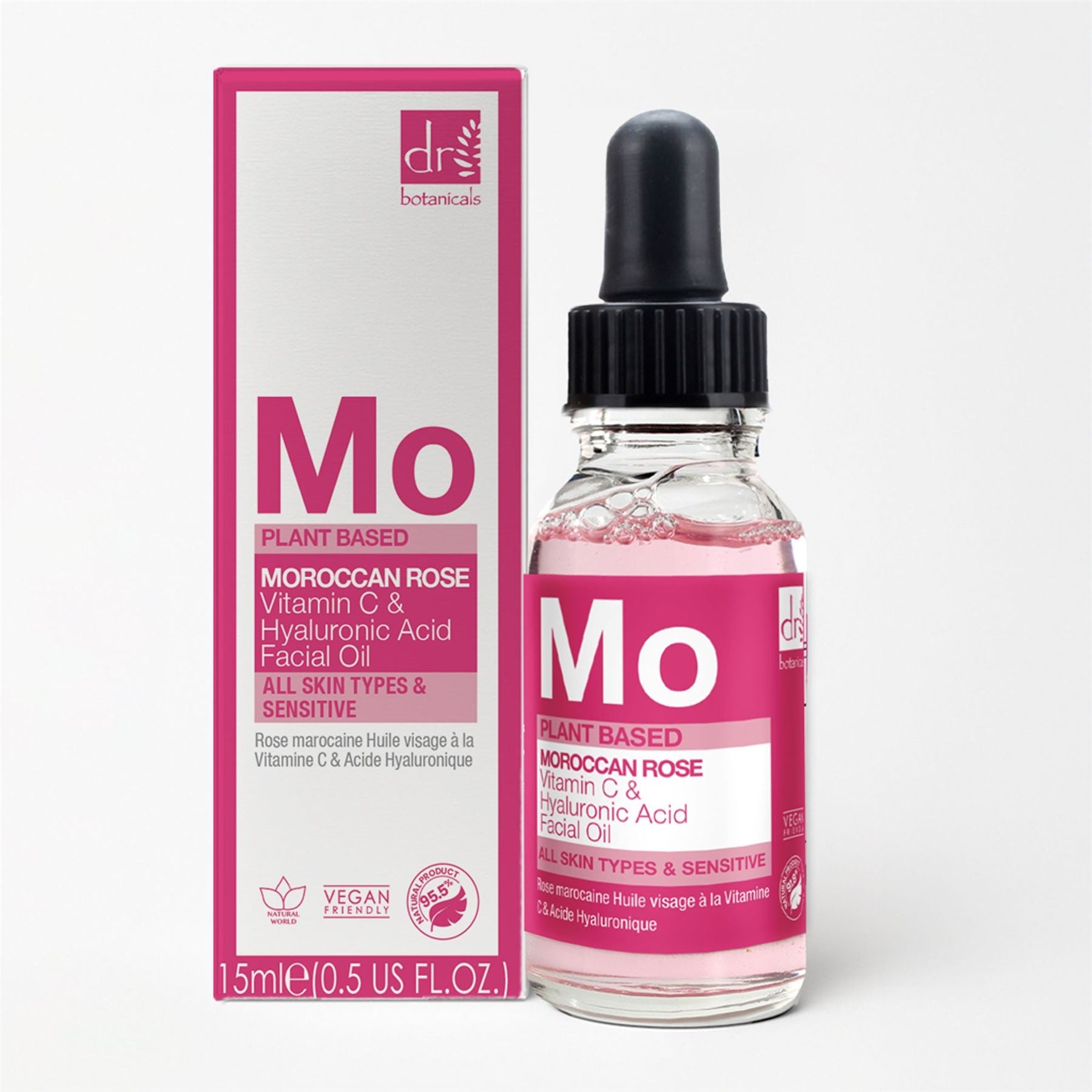 Moroccan Rose Facial Oil with Hyaluronic Acid & Vitamin C 15ml