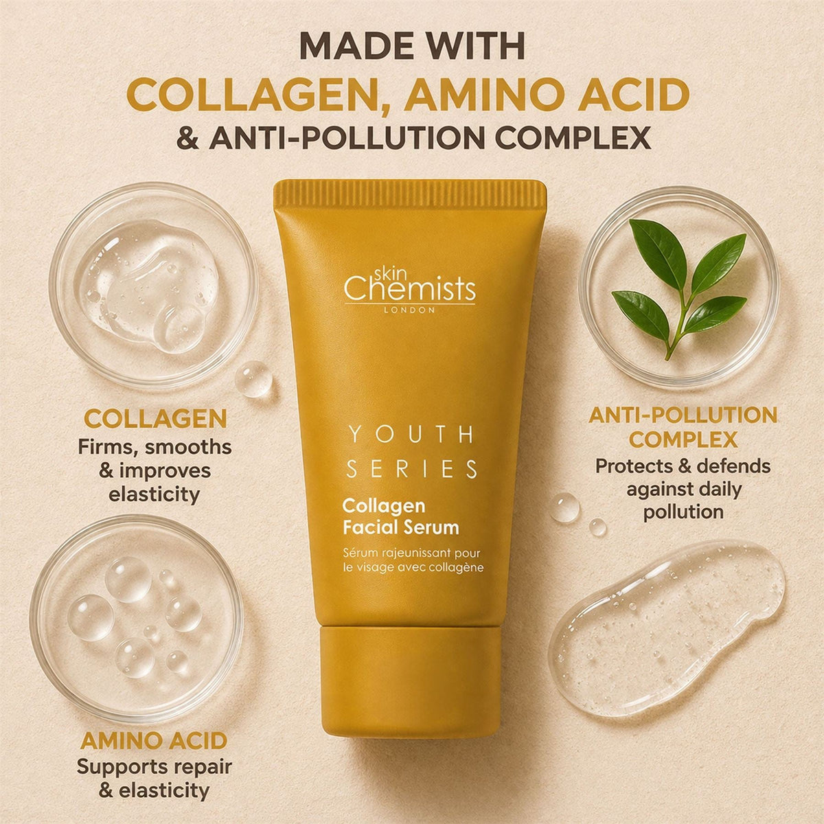 2% Collagen Facial Serum 30ml (Vegan) - skinChemists