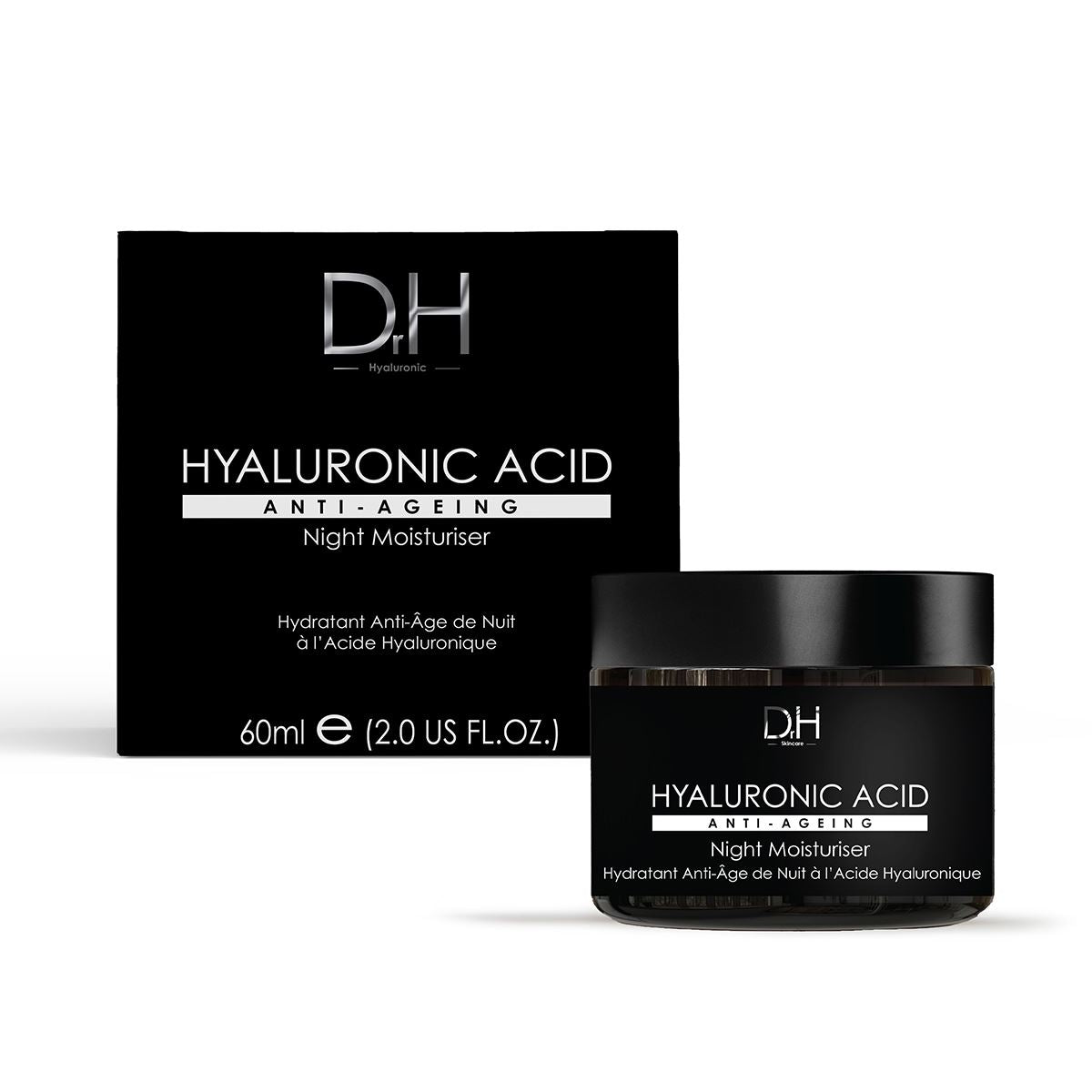 Sérum visage anti-âge à l'acide hyaluronique 30 ml + Crème de nuit anti-âge à l'acide hyaluronique 60 ml