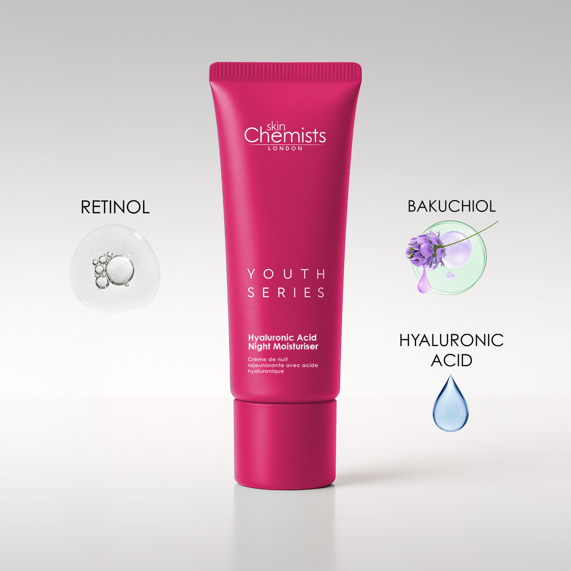 skinChemists Retinol Bakuchiol Night Moisturiser Anti-Aging Face Cream 50ml