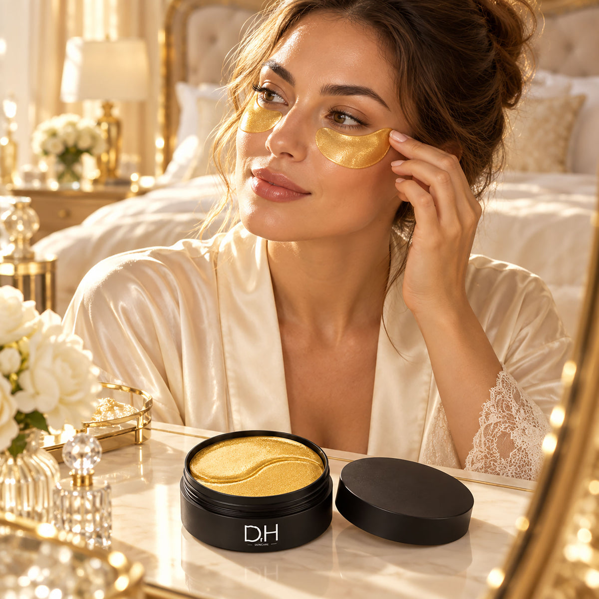 Mascarilla de hidrogel para el contorno de ojos con colágeno marino reafirmante (21 pares)