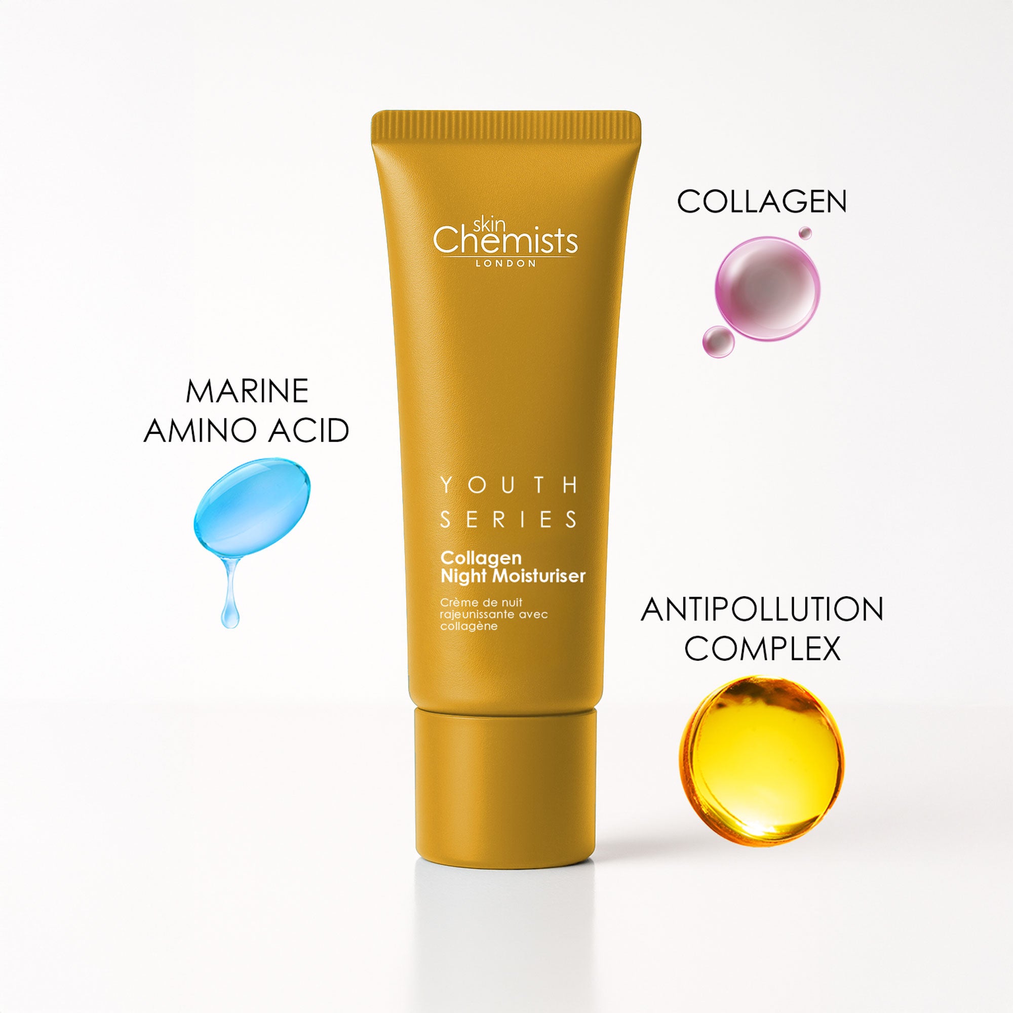 Soin de nuit hydratant au collagène avancé à 1 % Youth Series 50 ml