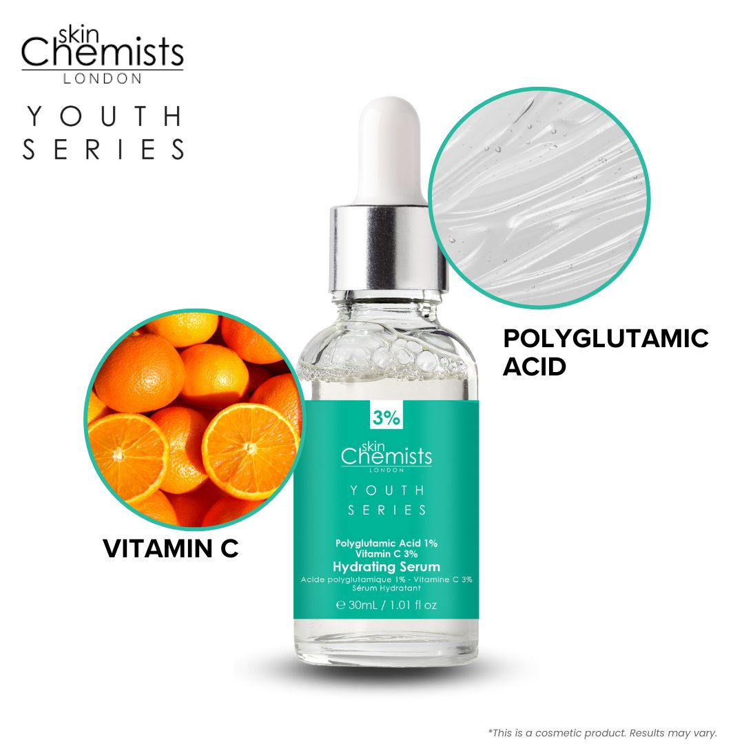 Youth Series Hydrating Serum Polyglutamic Acid 1%, Vitamin C 3% 30ml