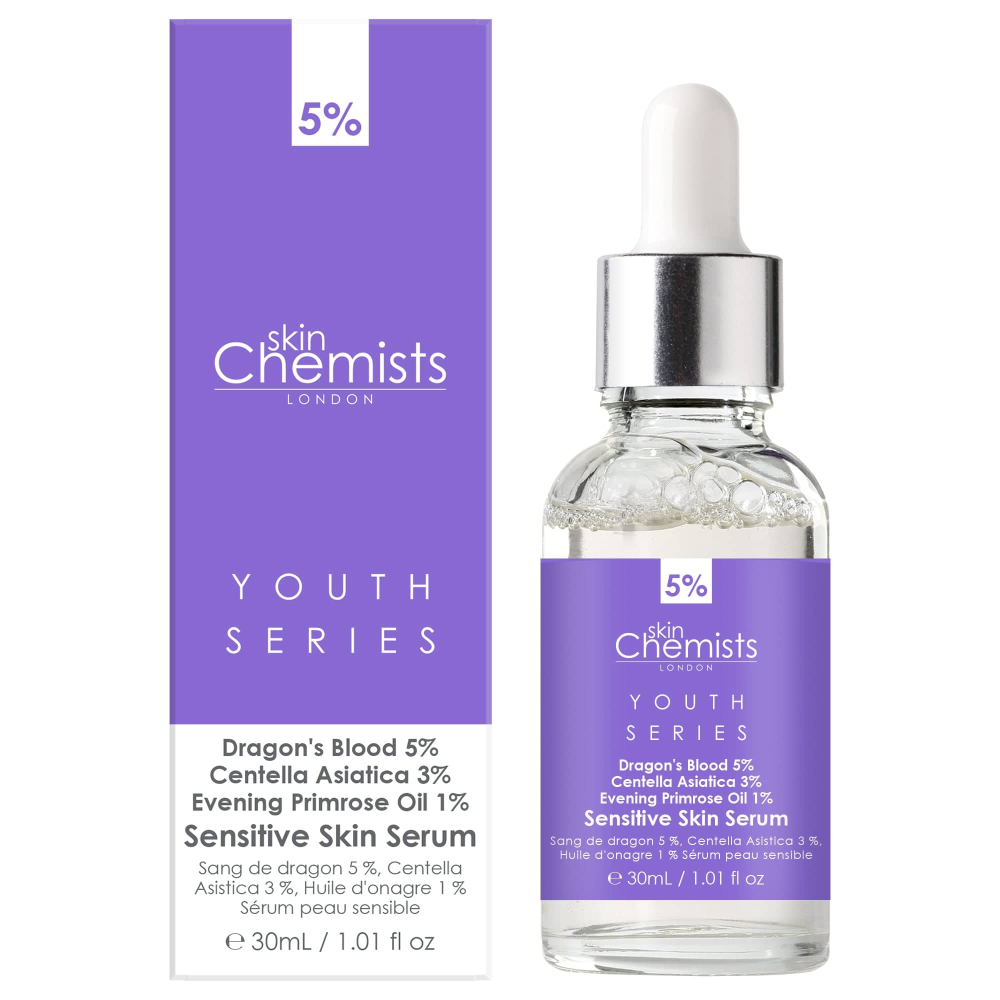 Youth Series Sensitive Skin Serum Dragon's Blood 5%, Centella Asiatica 3%, Evening Primrose Oil 1% 30ml