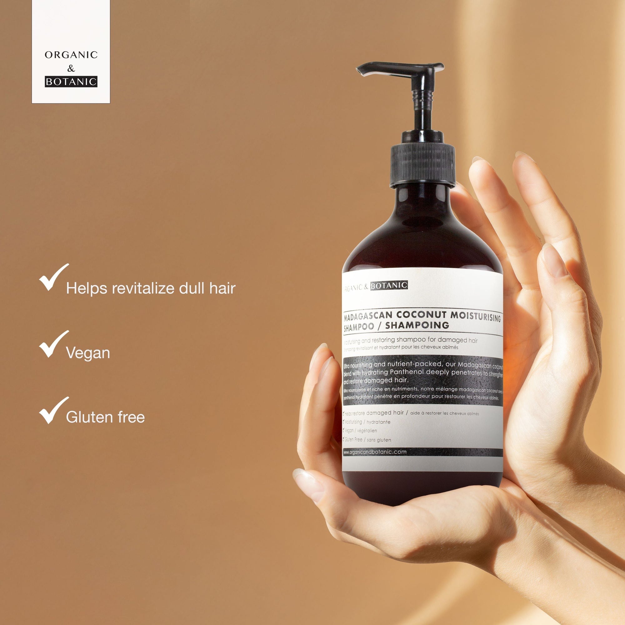 Hochwertiges Feuchtigkeitsshampoo mit madagassischer Kokosnuss, 500 ml