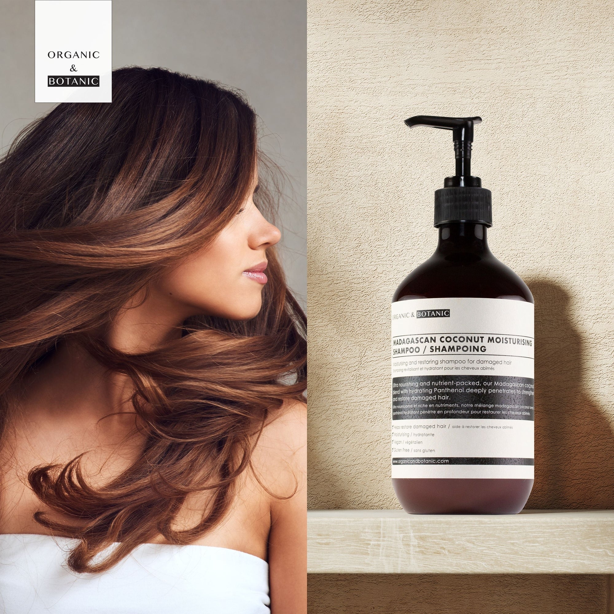 Hochwertiges Feuchtigkeitsshampoo mit madagassischer Kokosnuss, 500 ml