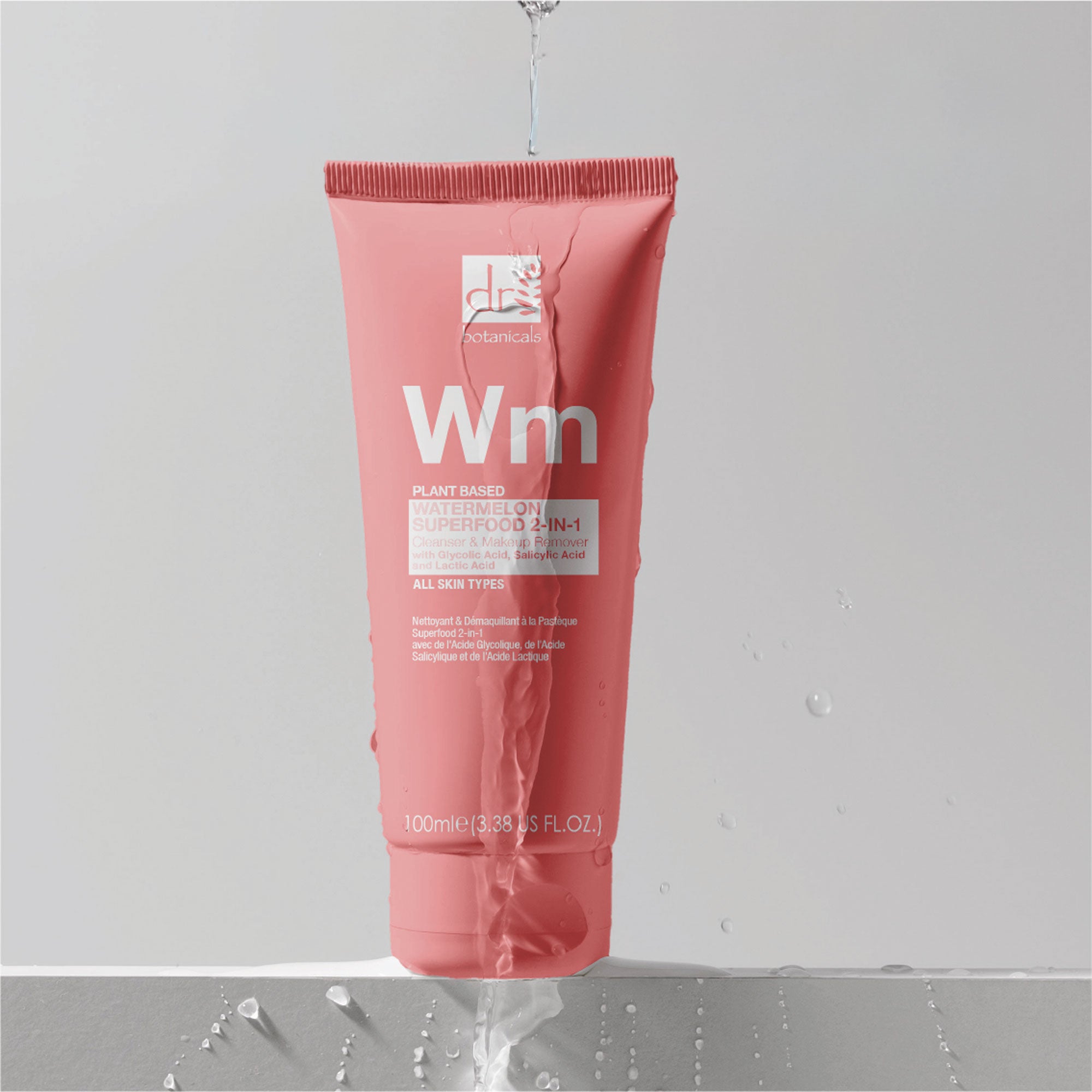 Watermelon Superfood 2-in-1 Cleanser & Makeup Remover 100ml with Glycolic Acid, Salicylic Acid and Lactic Acid