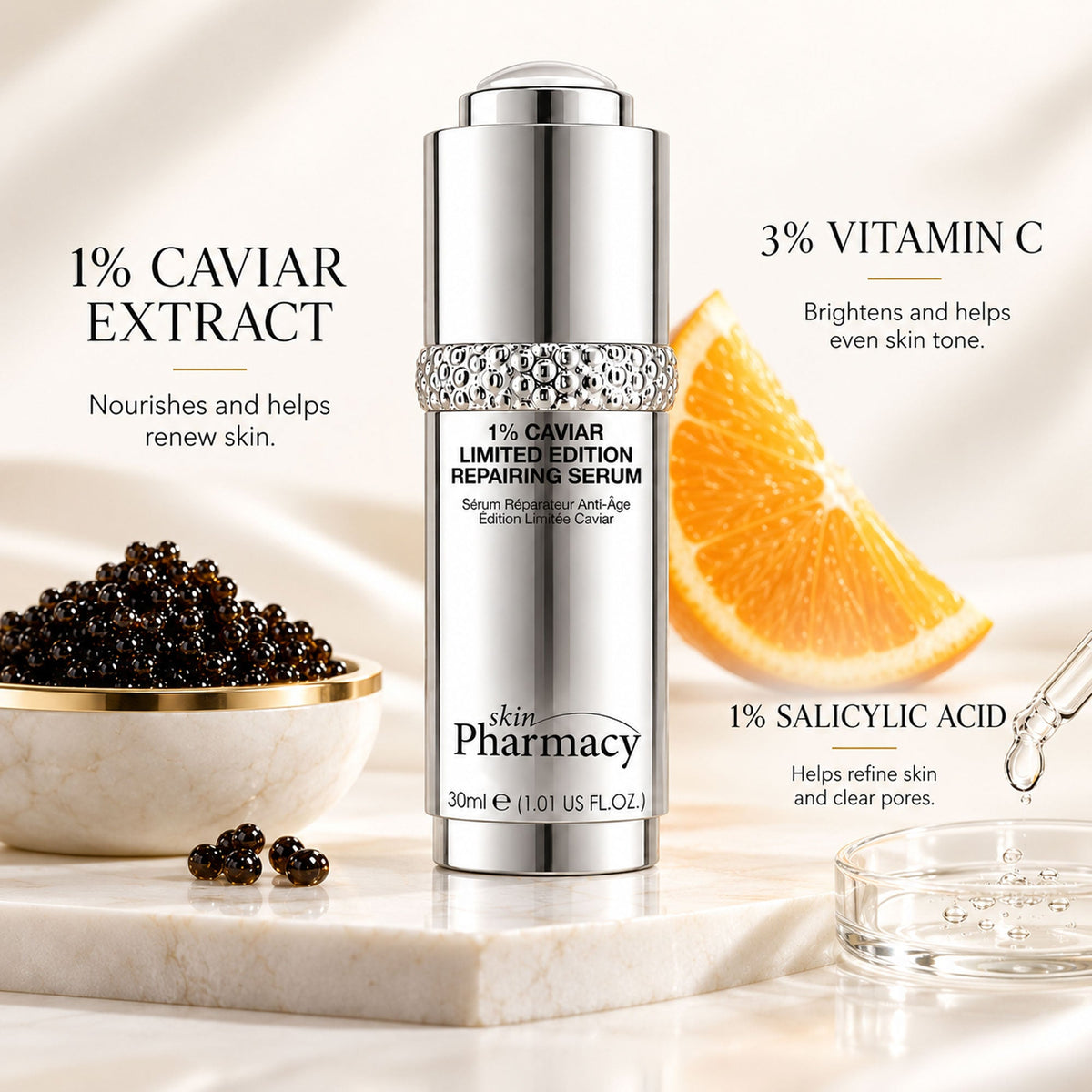 1% Caviar Limited Edition Repairing Anti-Ageing Serum 30ml