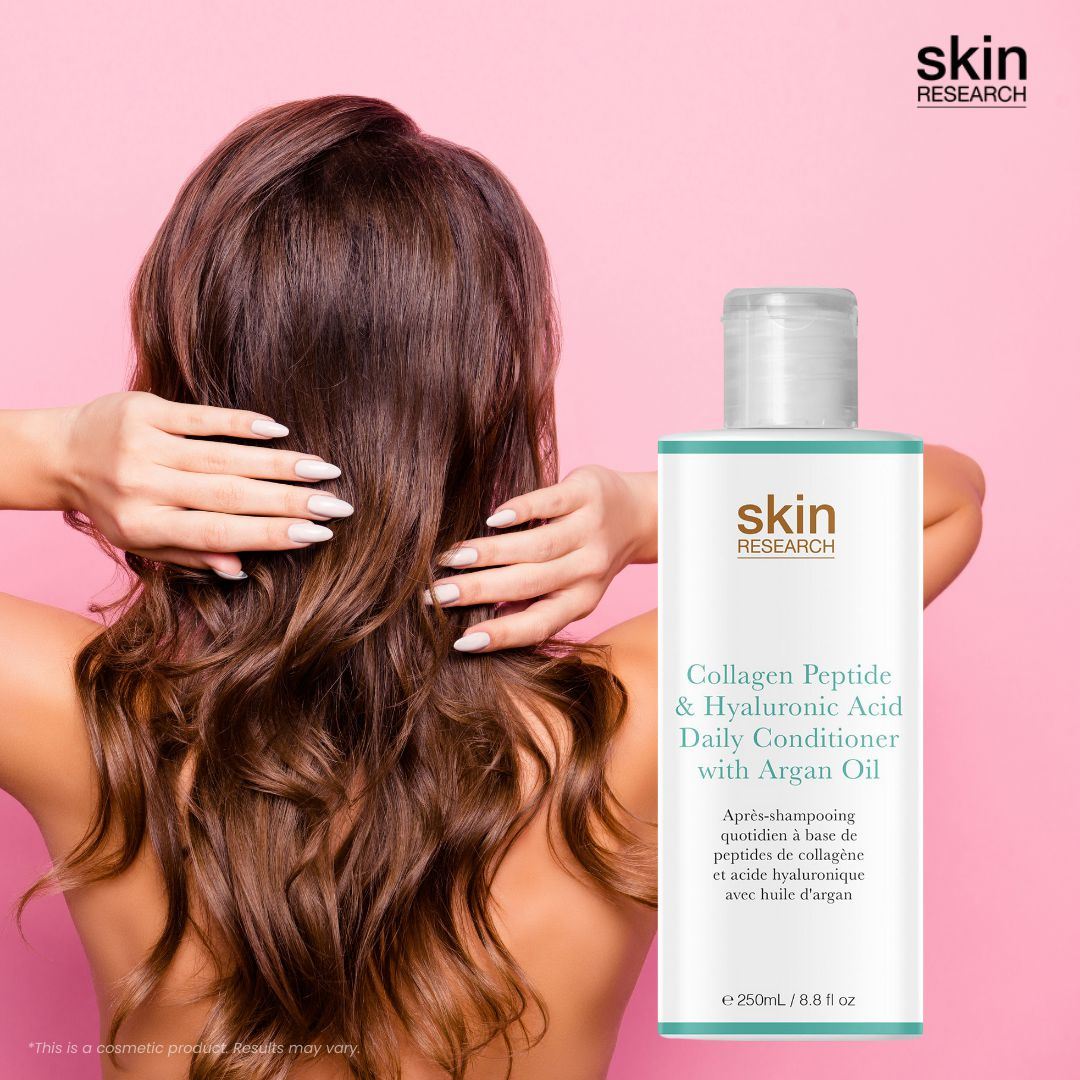 Après-shampoing quotidien au collagène, peptides et acide hyaluronique, enrichi en huile d'argan (250 ml) - Lot de 2 à prix avantageux