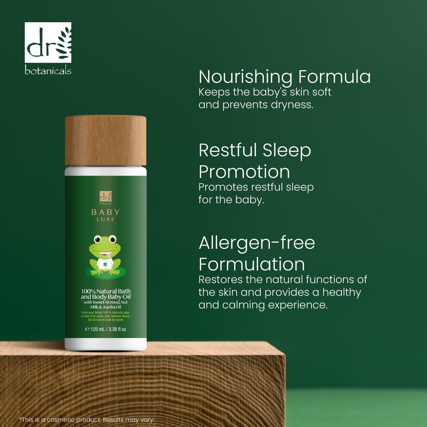 Huile corporelle relaxante pour bébé Baby Lux à l'huile de graines de jojoba 125 ml