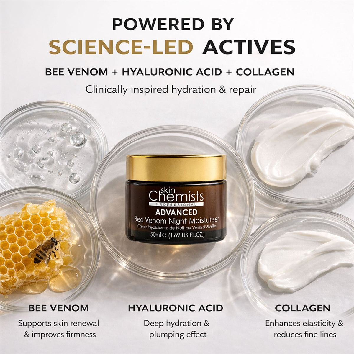 SC Pro-5 Collagen Bee Venom Night Moisturiser 50ml - skinChemists