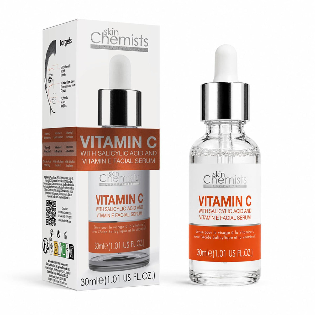 skinChemists Anti-Aging Vitamin C, Salicylic Acid Vitamin C Facial Serum 30ml - skinChemists