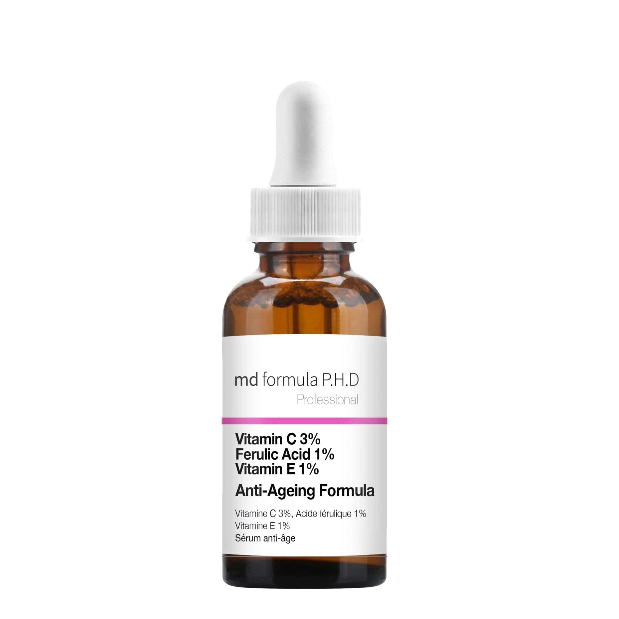 Anti-Aging-Serum mit 3 % Vitamin C, 1 % Ferulasäure und 1 % Vitamin E – 30 ml Doppelpackung zum Vorteilspreis